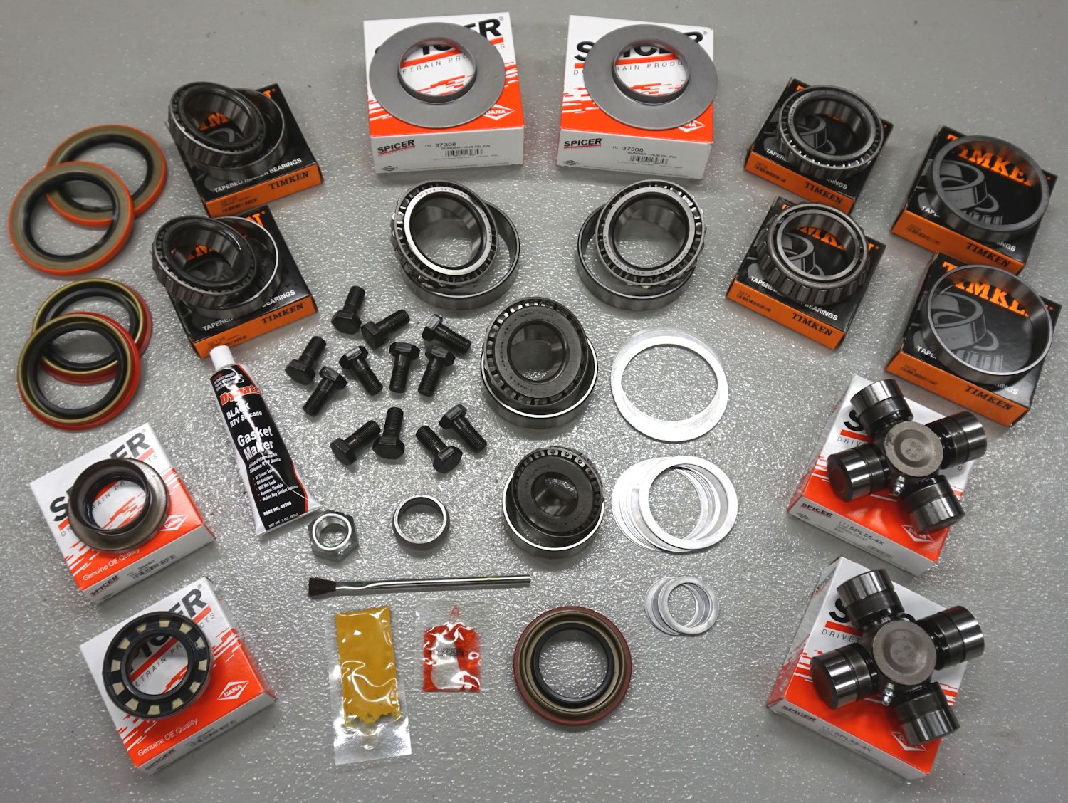 1978-87 D60 Complete Axle Bearing & Seal Kit, Timken Bearings