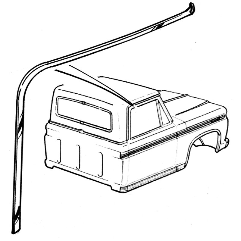 1973-1979 Ford Bronco & F Series Truck Drip Rail Molding RH
