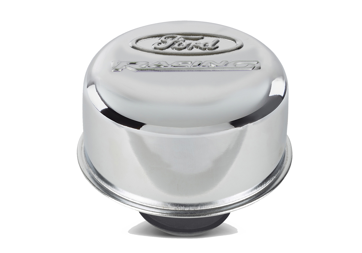 Ford Racing Logo Air Breather Cap: PUSH-IN Type CHROME