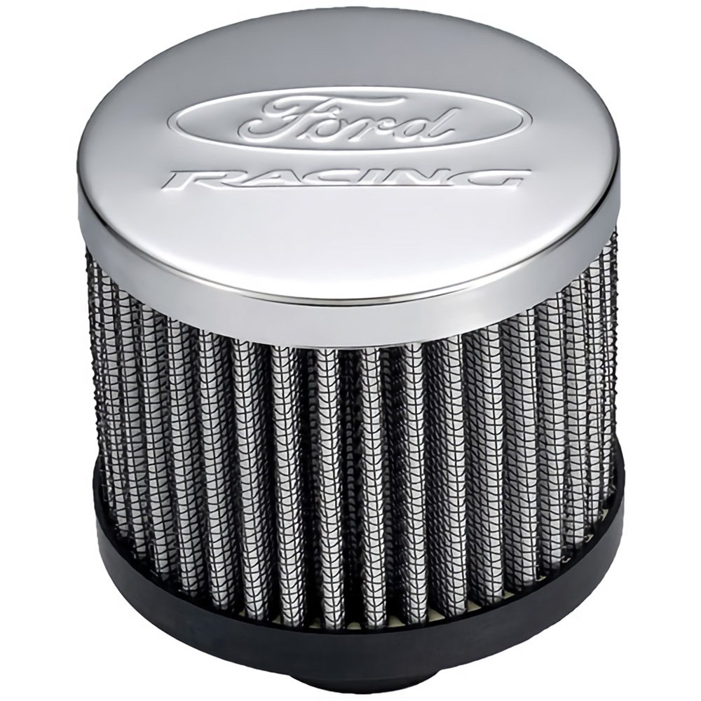 Ford Racing Logo Filtered Air Breather Cap - PUSH-IN Type - CHROME