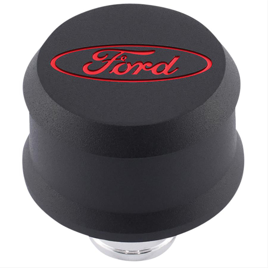 Slant-Edge Breather Cap Black Crinkle, Recessed W/Red Emblem