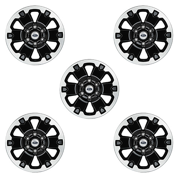 21-24 Bronco 18 inch Black Machined Face Wheel Kit