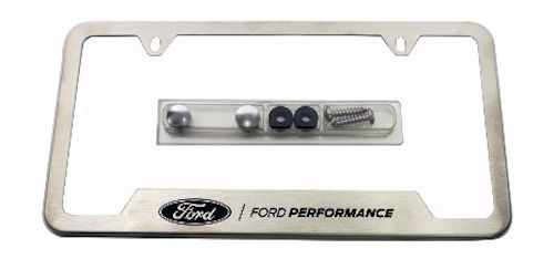 Ford Performance License Plate Frame, Brushed Stainless Steel