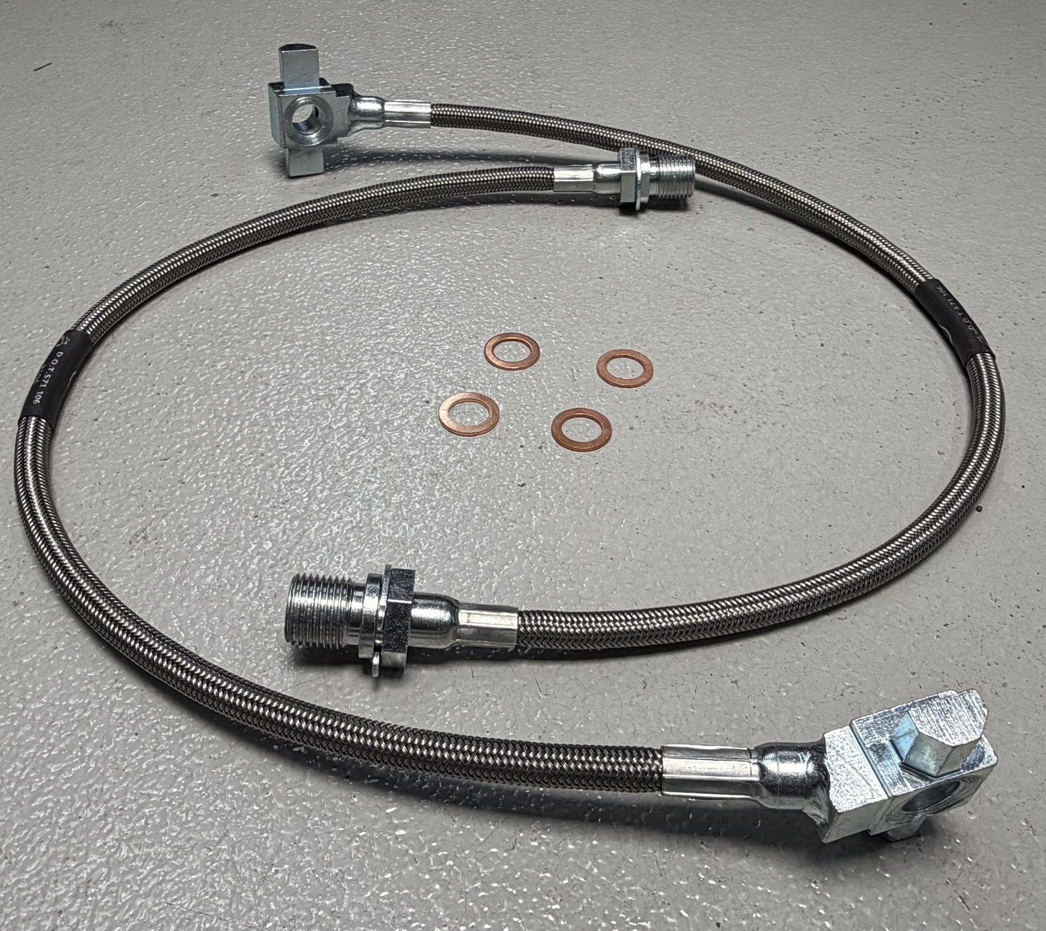 Disk Brake Conversion Caliper Hoses, Stainless Steel Braided