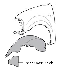 97-03 F150 Front Inner Fender Splash Shield, Left Side