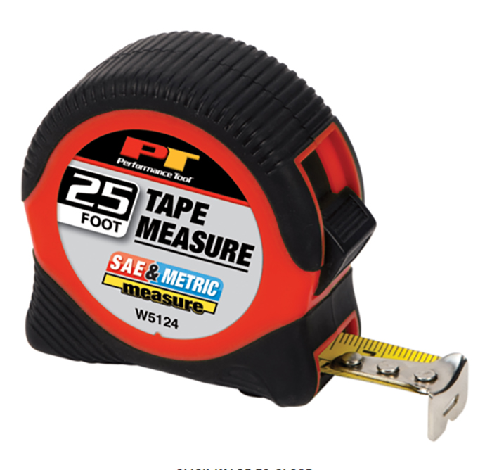 25 ft x 1 Inch SAE/MET Tape Measure