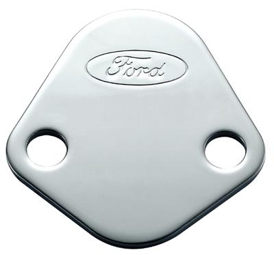 Ford Logo Fuel Pump Block-Off Plate, Chrome