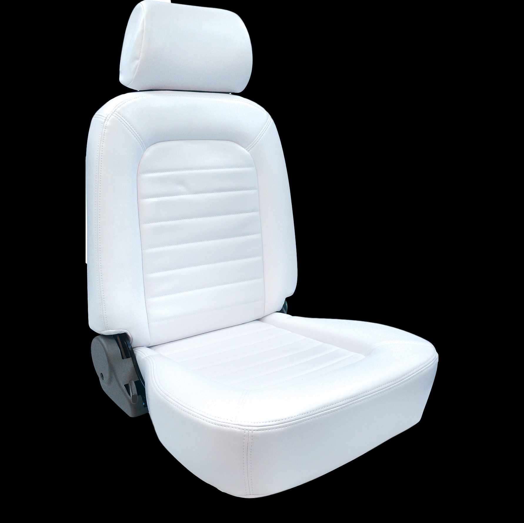Procar Classic Lowback Vinyl Seat with Headrest - WHITE