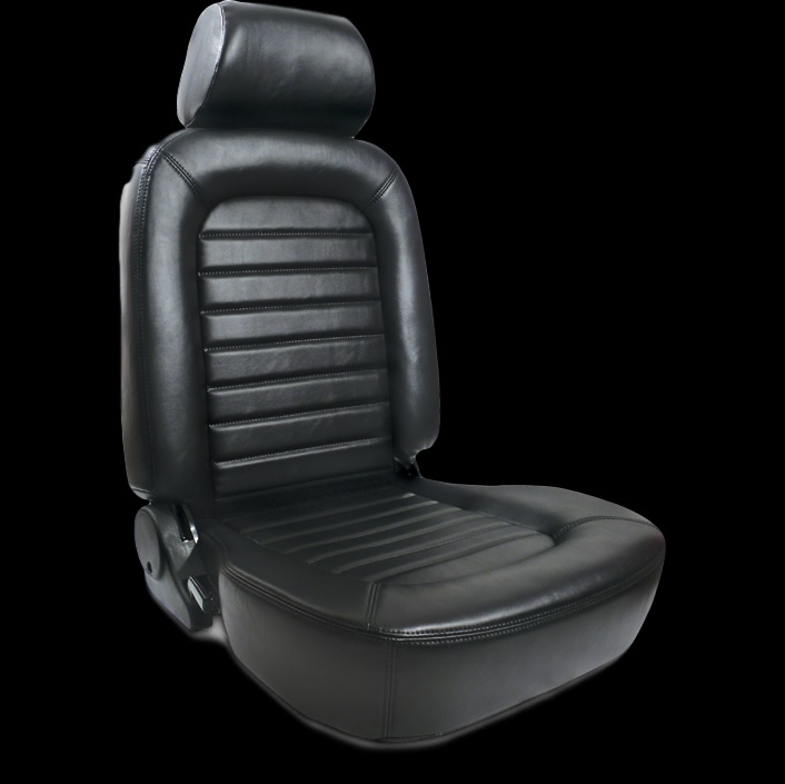 Procar Classic Lowback Vinyl Seat with Headrest - BLACK