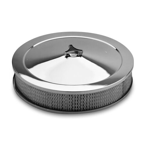 14 Inch Stamped Steel Air Cleaner w/Chrome Lid