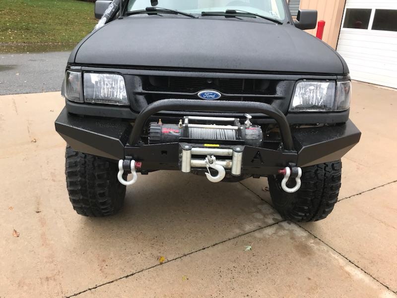 1993-97 Ranger Elite Plain Front Winch Bumper With D-Rings