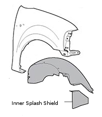 97-03 F150 Front Inner Fender Splash Shield, Right Side