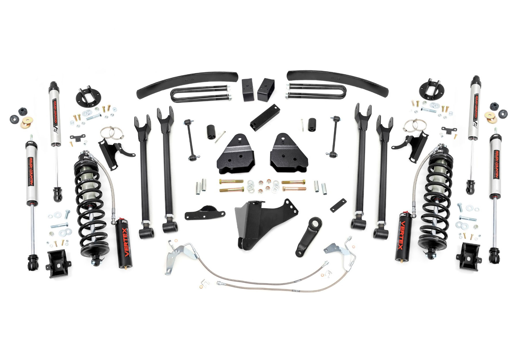 08-10 Super Duty 4wd 6 Inch Coilover 4 Link Conversion Lift Kit - Rough Country Suspension