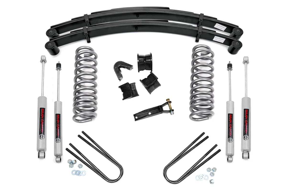 78-79 F150 4wd 2.5 inch Lift Kit with Leaf Springs - Rough Country Suspension