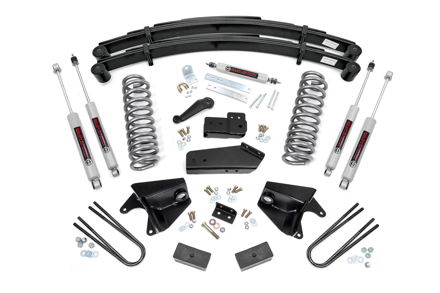 80-96 Bronco & F150 4wd 6 Inch Lift Kit w/Leafs - Rough Country Suspension