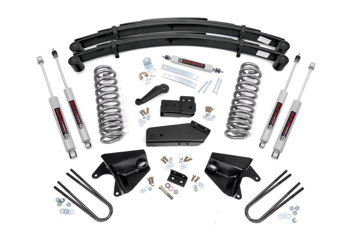 80-96 Bronco 4 Inch Lift Kit w/Leafs - Rough Country Suspension