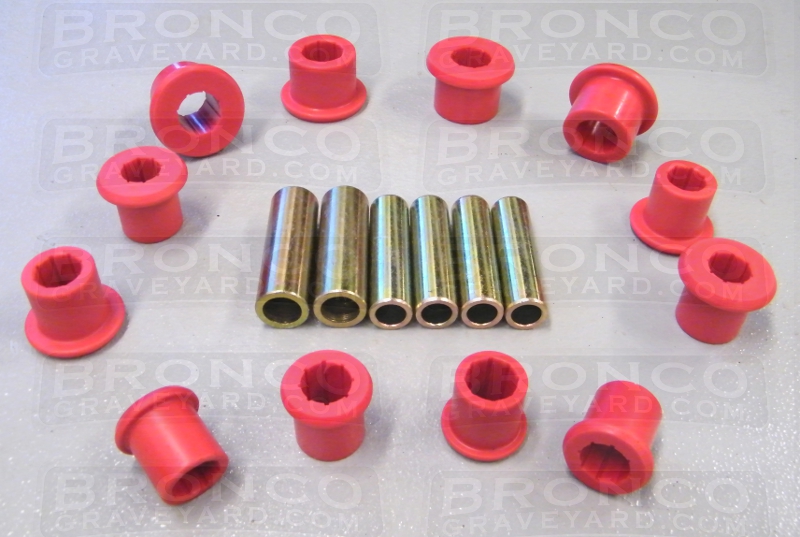 1997-03 F150 Rear Spring Eye Bushing Set Red Poly