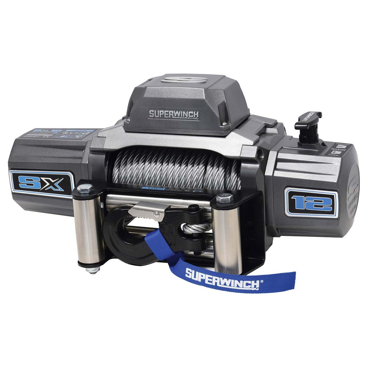 Superwinch SX12 12000 lb 12V DC Winch w/ Steel Wire Rope - Graphite