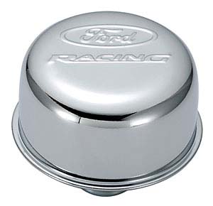 Ford Racing Logo Air Breather Cap: PUSH-IN Type CHROME