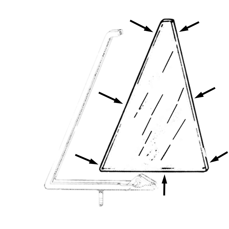 Vent Window Glass 66-77